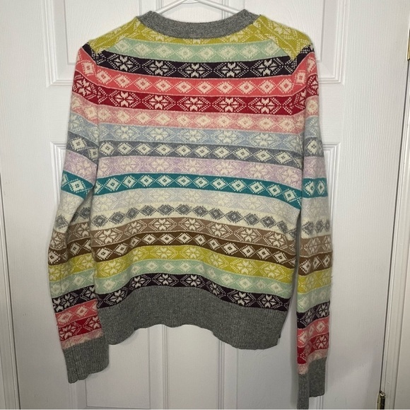Gap Vintage Wool Crewneck Colourful Nordic Style Cozy Pullover Sweater Medium - Picture 6 of 7